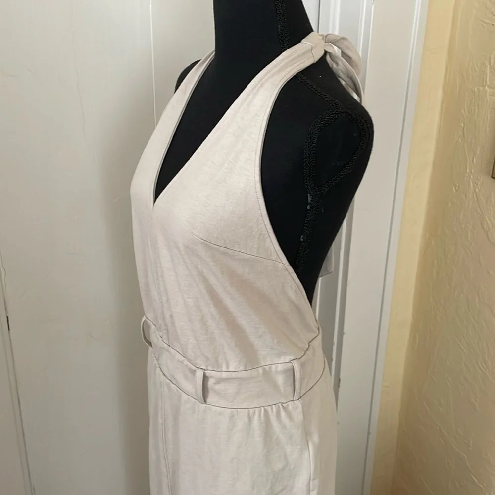 NWOT Free People Beach Free Low‎ Back Maxi Halter Dress Cream Tan XS Oversized